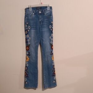 Embroidered Blue Jeans
